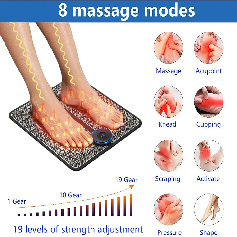 EMS Foot Massager - Electric Deep Tissue Kneading Machine for Leg and Muscle Pain Relief | Advanced Reshaping Technology | Relaxation & Recovery Device