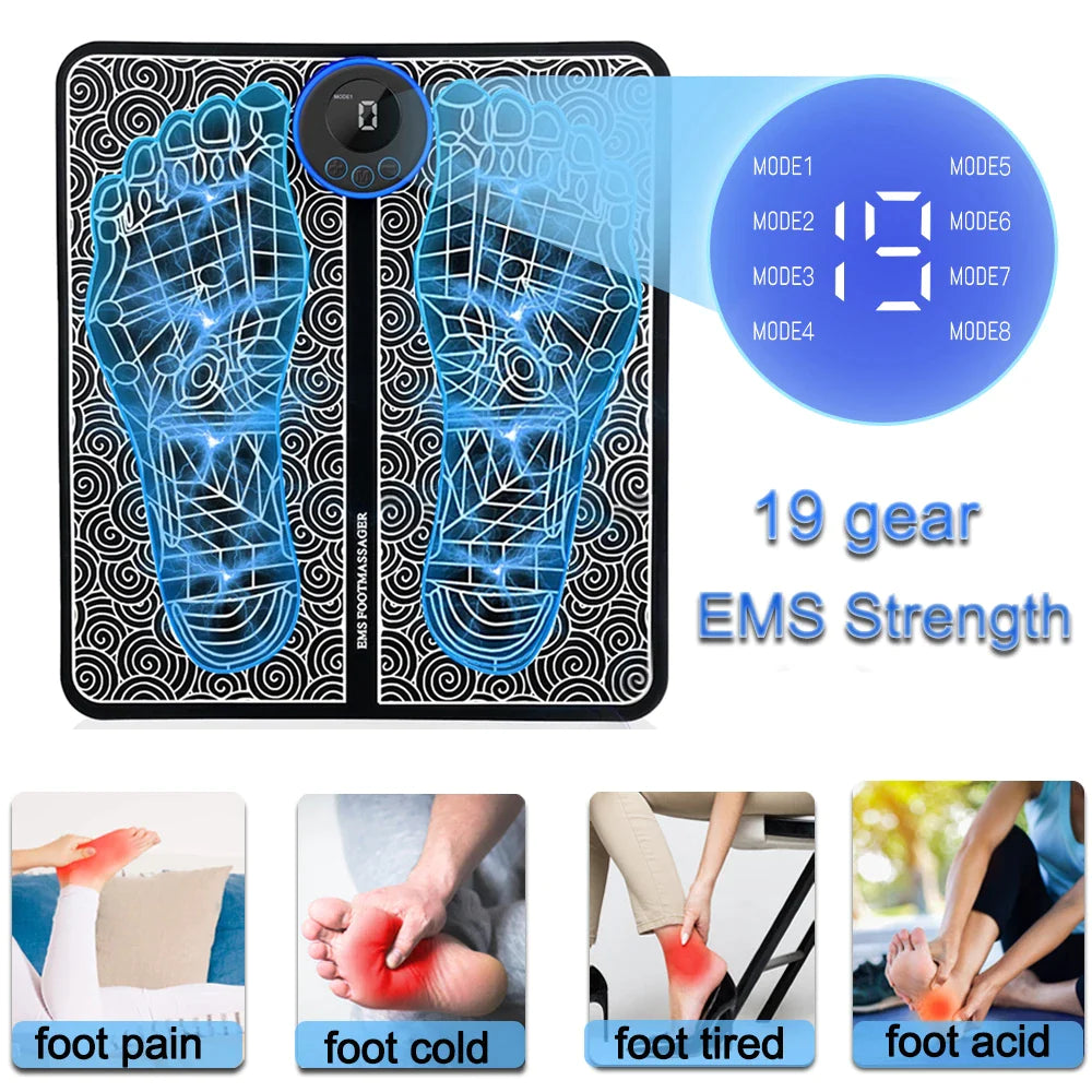 EMS Foot Massager - Electric Deep Tissue Kneading Machine for Leg and Muscle Pain Relief | Advanced Reshaping Technology | Relaxation & Recovery Device